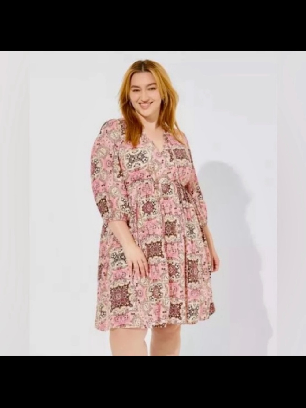 Torrid Pink Paisley Print Short Dress size 2x - Picture 2 of 9
